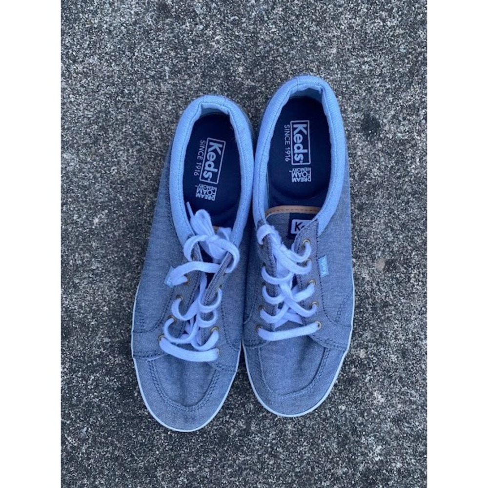 Keds Jump Kick Blue Chambray Low Top Sneakers WF59960 Womens 9